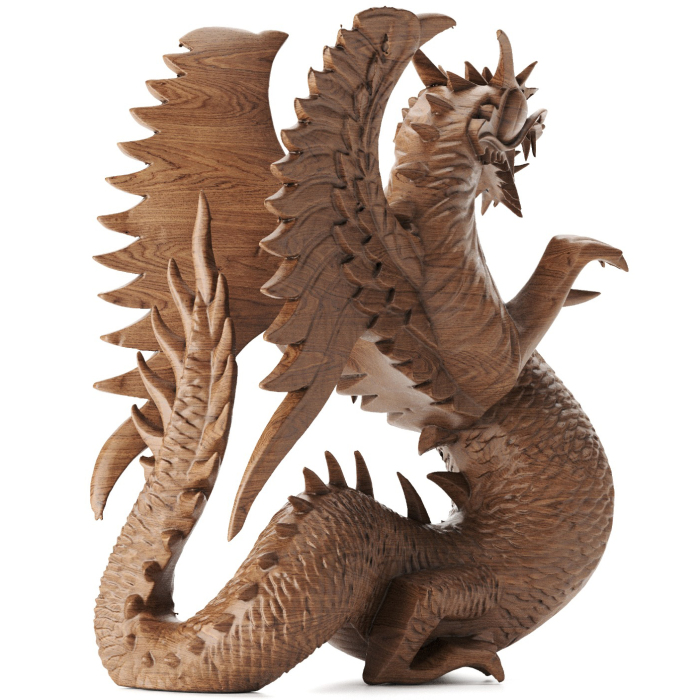 Statuette made of beech "Dragon", option No. 1